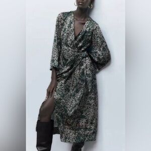 NWT Zara drape knot dress